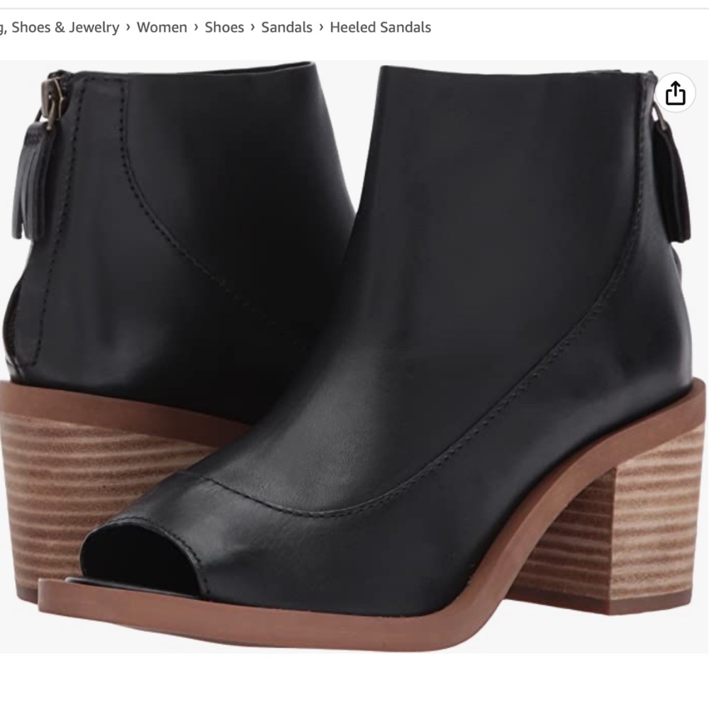 Kelsi Dagger Black Open Toe Block Heels